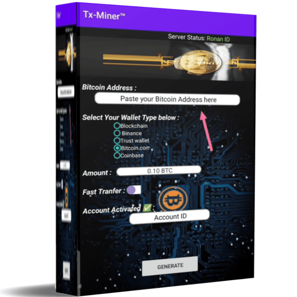 BITCOIN GENERATOR PHONE TX-MINER